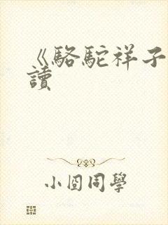 《骆驼祥子》阅读