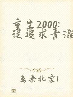 重生2000:从追求青涩校花同桌开始完本