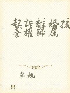 起诉离婚孩子抚养权归属