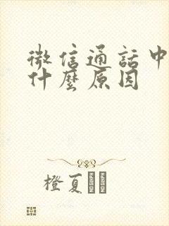 微信通话中断是什么原因