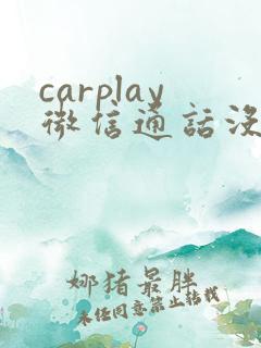 carplay微信通话没声音