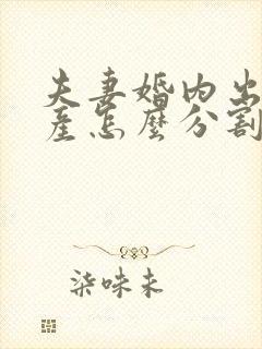 夫妻婚内出轨财产怎么分割