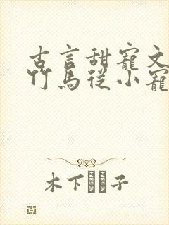 古言甜宠文青梅竹马从小宠到大