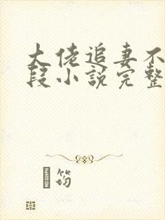 大佬追妻不择手段小说完整版大结局