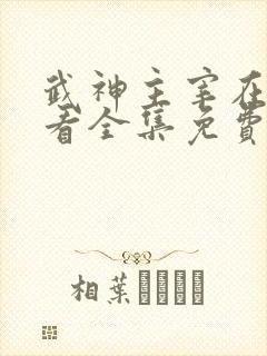 武神主宰在线观看全集免费