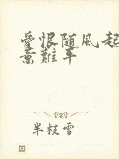 爱恨随风起风止意难平