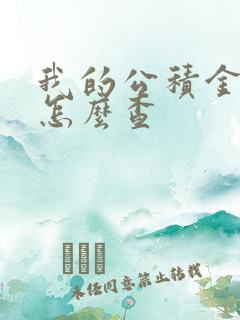 我的公积金账户怎么查