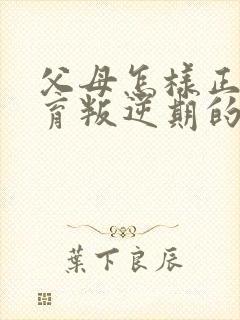 父母怎样正确教育叛逆期的孩子