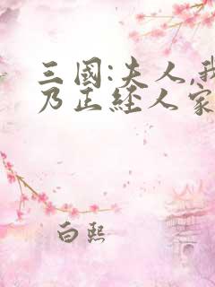 三国:夫人,我乃正经人家