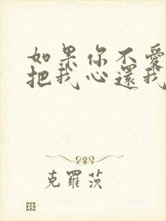 如果你不爱我就把我心还我什么歌