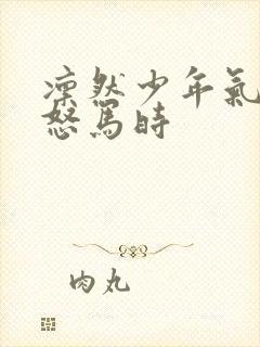 凛然少年气鲜衣怒马时