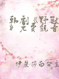 韩剧《野兽防线》免费观看