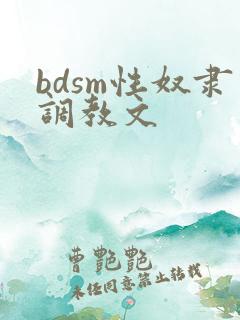 bdsm性奴隶调教文