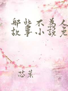 哪些不为人知的故事小说免费阅读全文