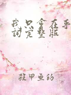 我只会在乎你歌词完整版