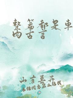 整篇都是车的多肉古言