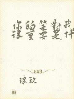 你的笑对我一生很重要是什么歌