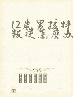 12岁男孩特别叛逆怎么办