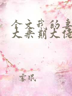全文我的妻子是大乘期大佬