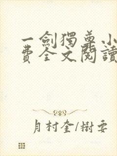 一剑独尊小说免费全文阅读