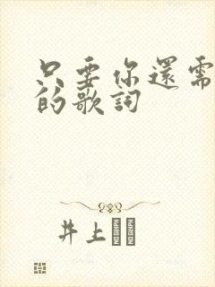 只要你还需要我的歌词