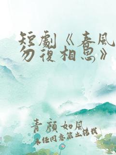 短剧《春风不言勿复相思》结局
