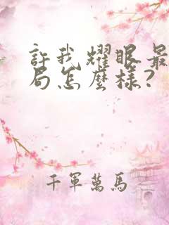 许我耀眼最后结局怎么样?