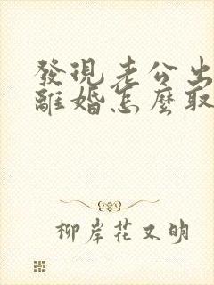 发现老公出轨想离婚怎么取证