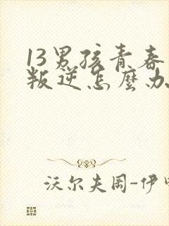 13男孩青春期叛逆怎么办