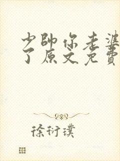 少帅你老婆又跑了原文免费阅读