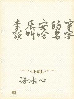 李辰安的穿越小说叫啥名字