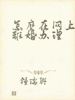 怎么在网上快速离婚办理