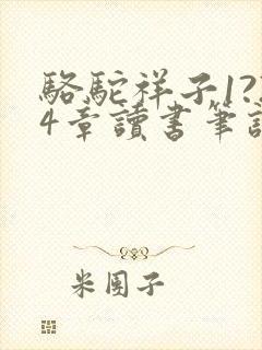 骆驼祥子1?24章读书笔记