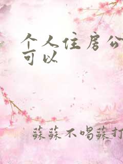 个人住房公积金可以