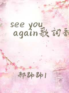 see you again歌词翻译成中文