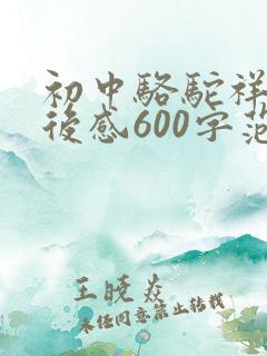初中骆驼祥子读后感600字范文