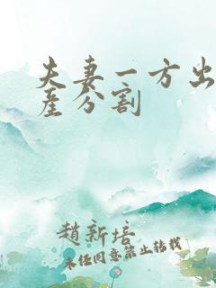 夫妻一方出轨财产分割