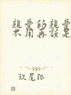 亲爱的亲爱的你不用再说是什么歌