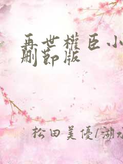 再世权臣小说无删节版