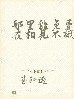 那里能免费看夜夜相见不识君短剧