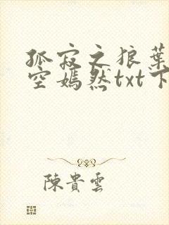 孤寂之狼叶凡司空嫣然txt下载