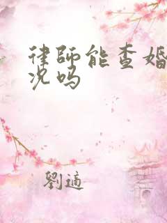 律师能查婚姻状况吗