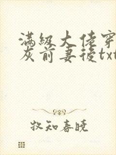 满级大佬穿成炮灰前妻后txt