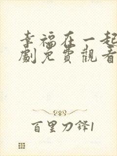 幸福在一起电视剧免费观看全集