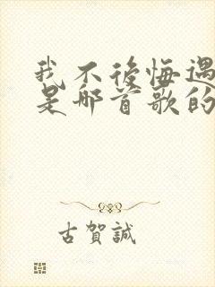 我不后悔遇见你是哪首歌的歌词