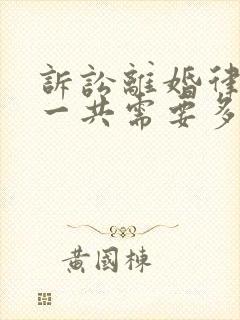 诉讼离婚律师费一共需要多少费用