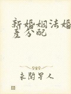 新婚姻法婚前财产分配