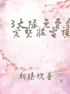 3大队免费观看完整版电视剧高清