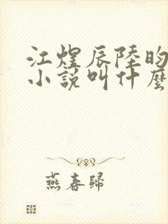 江煜辰陆昀原著小说叫什么名字