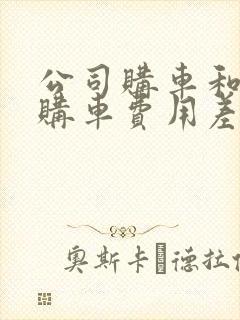 公司购车和个人购车费用差别